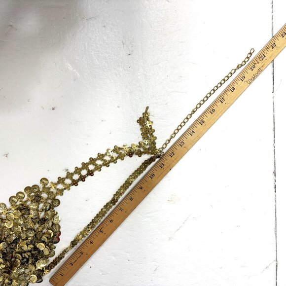 Belly Dance Gold  Metal Coin Boho Bra Y2K NWT NOS - Picture 10 of 12